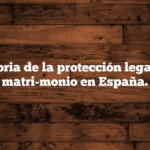 Historia de la protección legal del matri-monio en España.