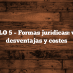 ARTÍCULO 5 – Formas jurídicas: ventajas, desventajas y costes