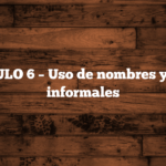 ARTÍCULO 6 – Uso de nombres y grupos informales