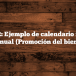 Artículo 2: Ejemplo de calendario formativo anual (Promoción del bien)