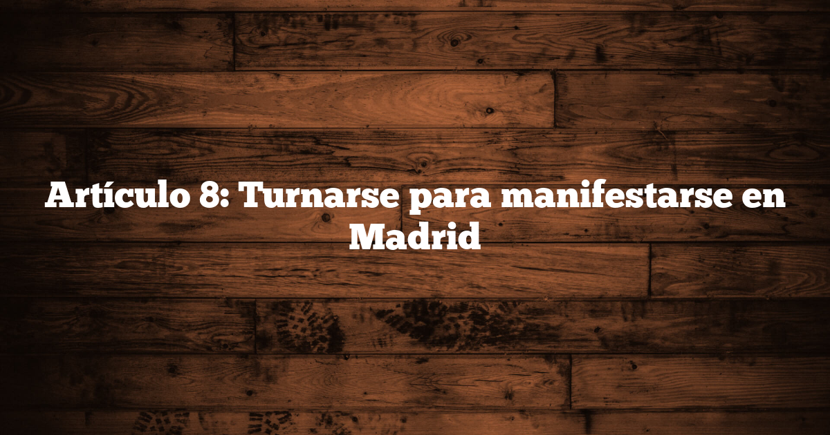 Artículo 8: Turnarse para manifestarse en Madrid