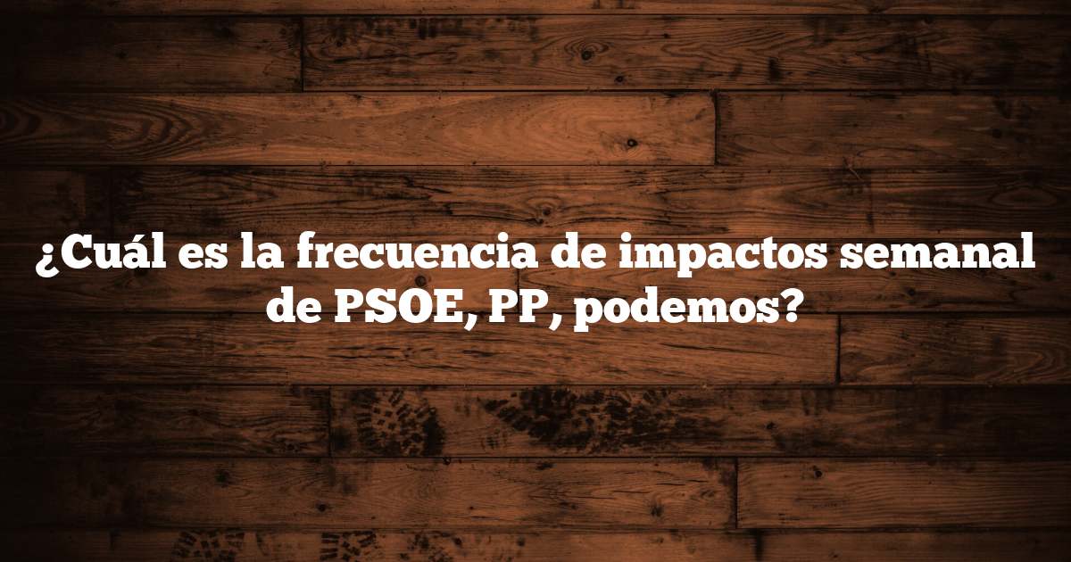 ¿Cuál es la frecuencia de impactos semanal de PSOE, PP, podemos?