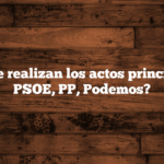 ¿Dónde se realizan los actos principales del PSOE, PP, Podemos?