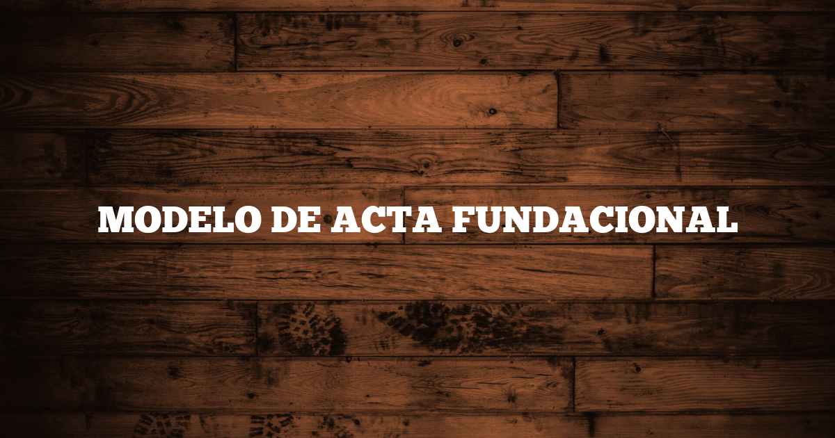 MODELO DE ACTA FUNDACIONAL