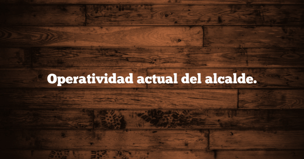Operatividad actual del alcalde.