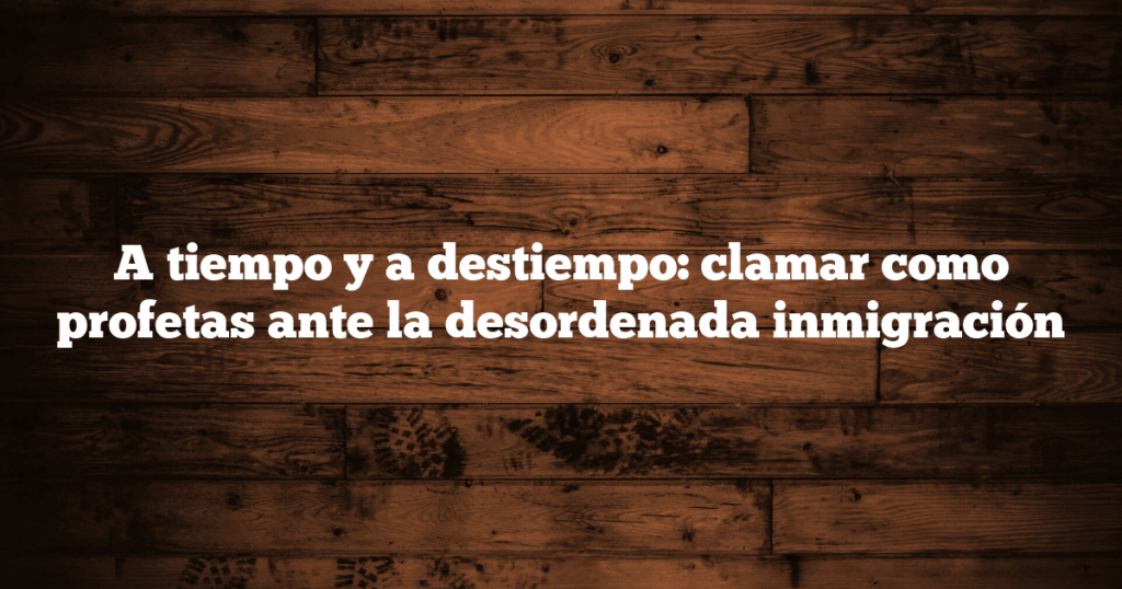 A tiempo y a destiempo: clamar como profetas ante la desordenada inmigración