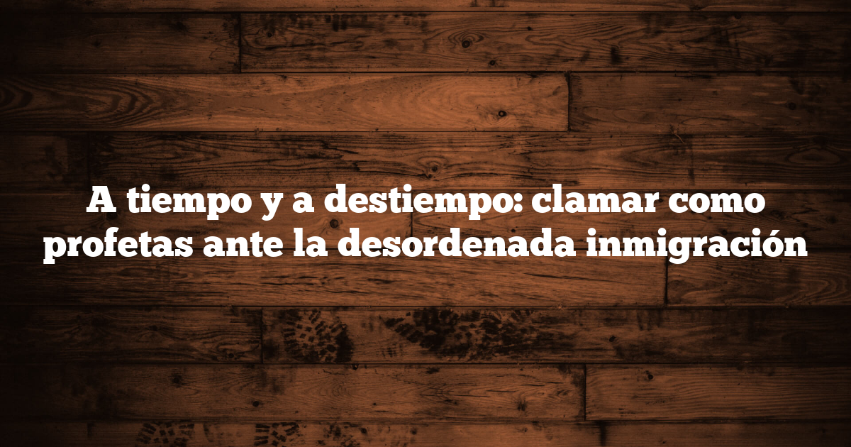 A tiempo y a destiempo: clamar como profetas ante la desordenada inmigración
