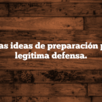 Algunas ideas de preparación para la legítima defensa.