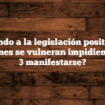 Atendiendo a la legislación positiva ¿Qué legislaciones se vulneran impidiendo a estos 3 manifestarse?