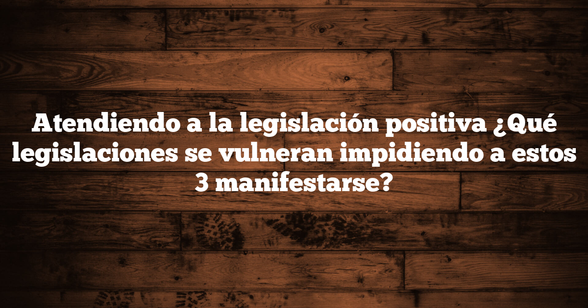 Atendiendo a la legislación positiva ¿Qué legislaciones se vulneran impidiendo a estos 3 manifestarse?