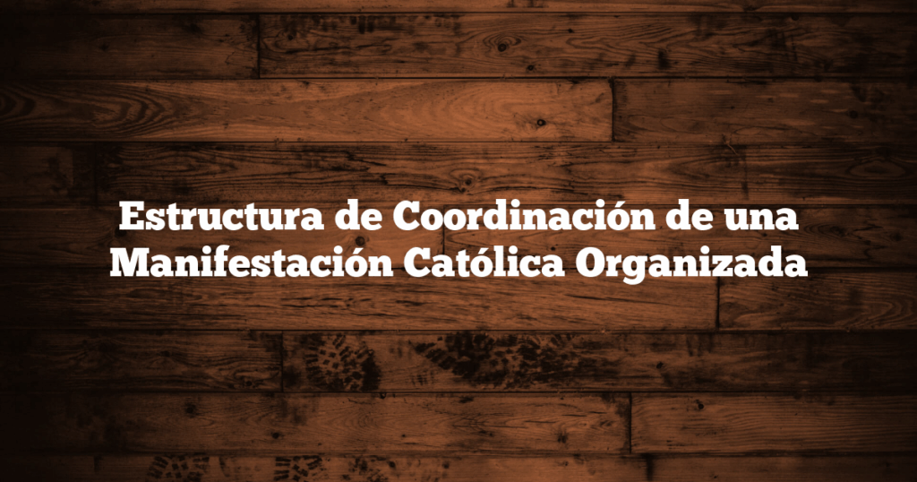 Estructura de Coordinación de una Manifestación Católica Organizada