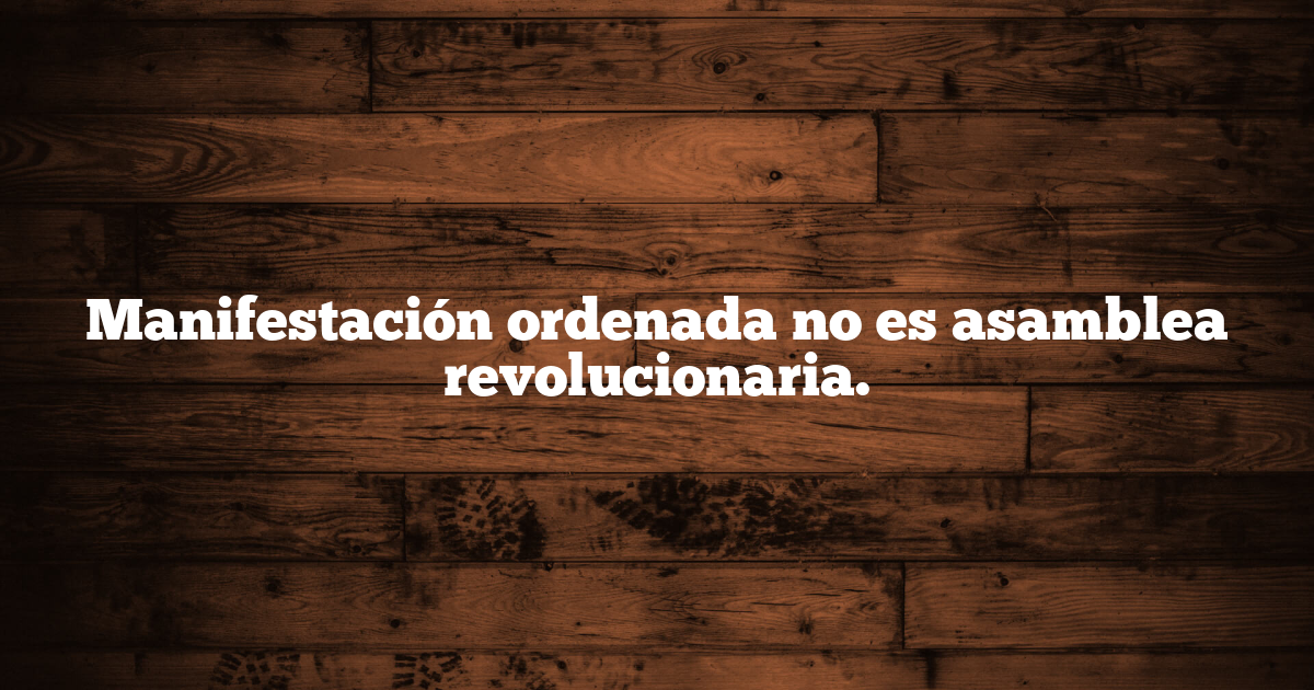 Manifestación ordenada no es asamblea revolucionaria.