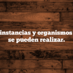 Quejas o instancias y organismos a los que se pueden realizar.