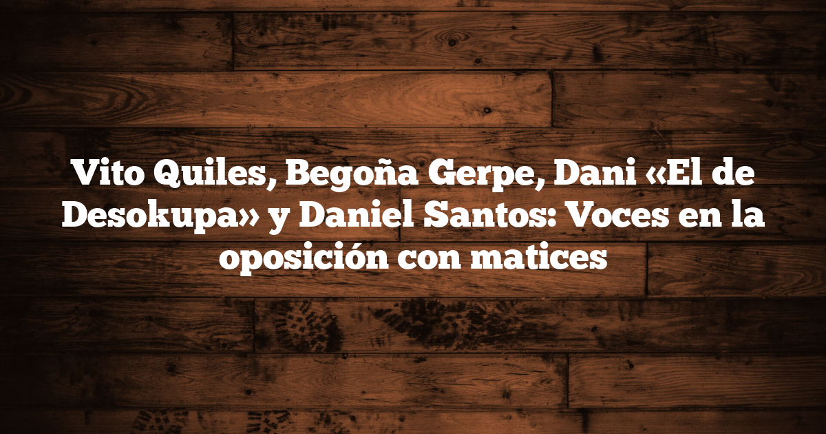 Vito Quiles, Begoña Gerpe, Dani «El de Desokupa» y Daniel Santos: Voces en la oposición con matices
