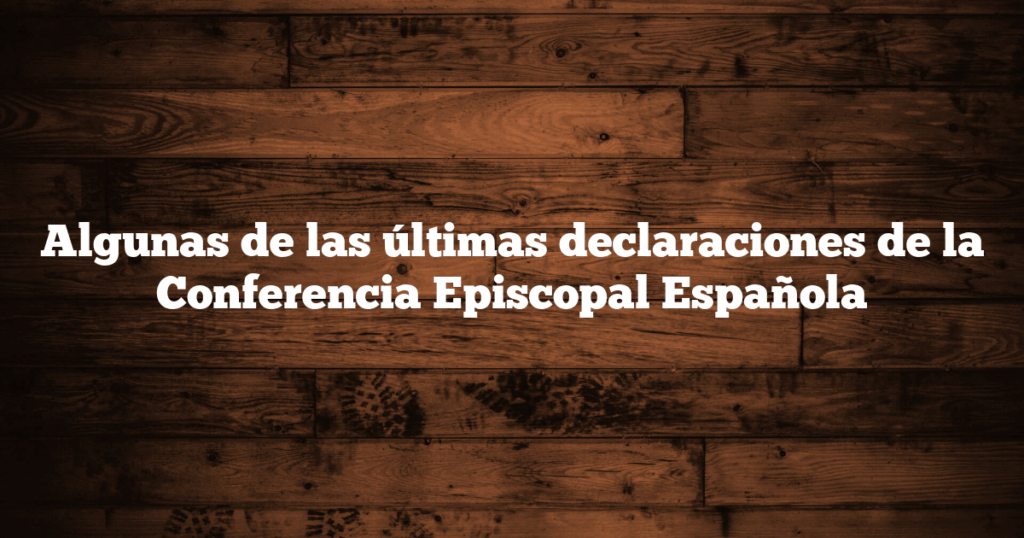 Algunas de las últimas declaraciones de la Conferencia Episcopal Española