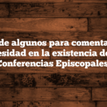 Razones de algunos para comentar falta de necesidad en la existencia de las Conferencias Episcopales.