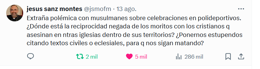 Acción 5. Darle la enhorabuena al Arzobispo de Oviedo por su valiente postura, alejada de la cobardía.