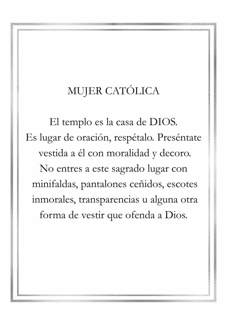 725: Propón al sacerdote de tu parroquia poner en la parroquia un cartel tipo este.