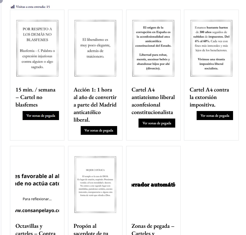 Zonas de pegada – Carteles y octavillas.