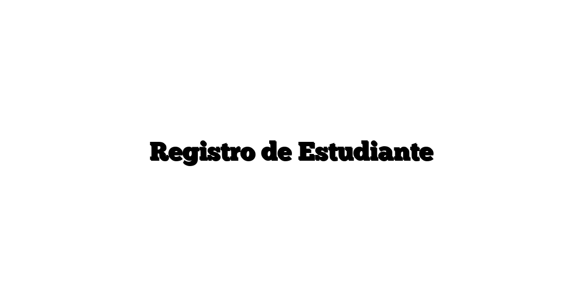 Registro de Estudiante