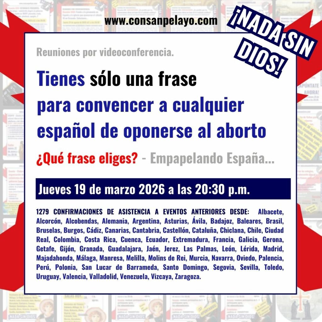 1046: Tienes sólo una frase para convencer a cualquier español de oponerse al <span style="color: #ff8000; font-weight: bold;">aborto</span>. ¿Qué frase eliges?